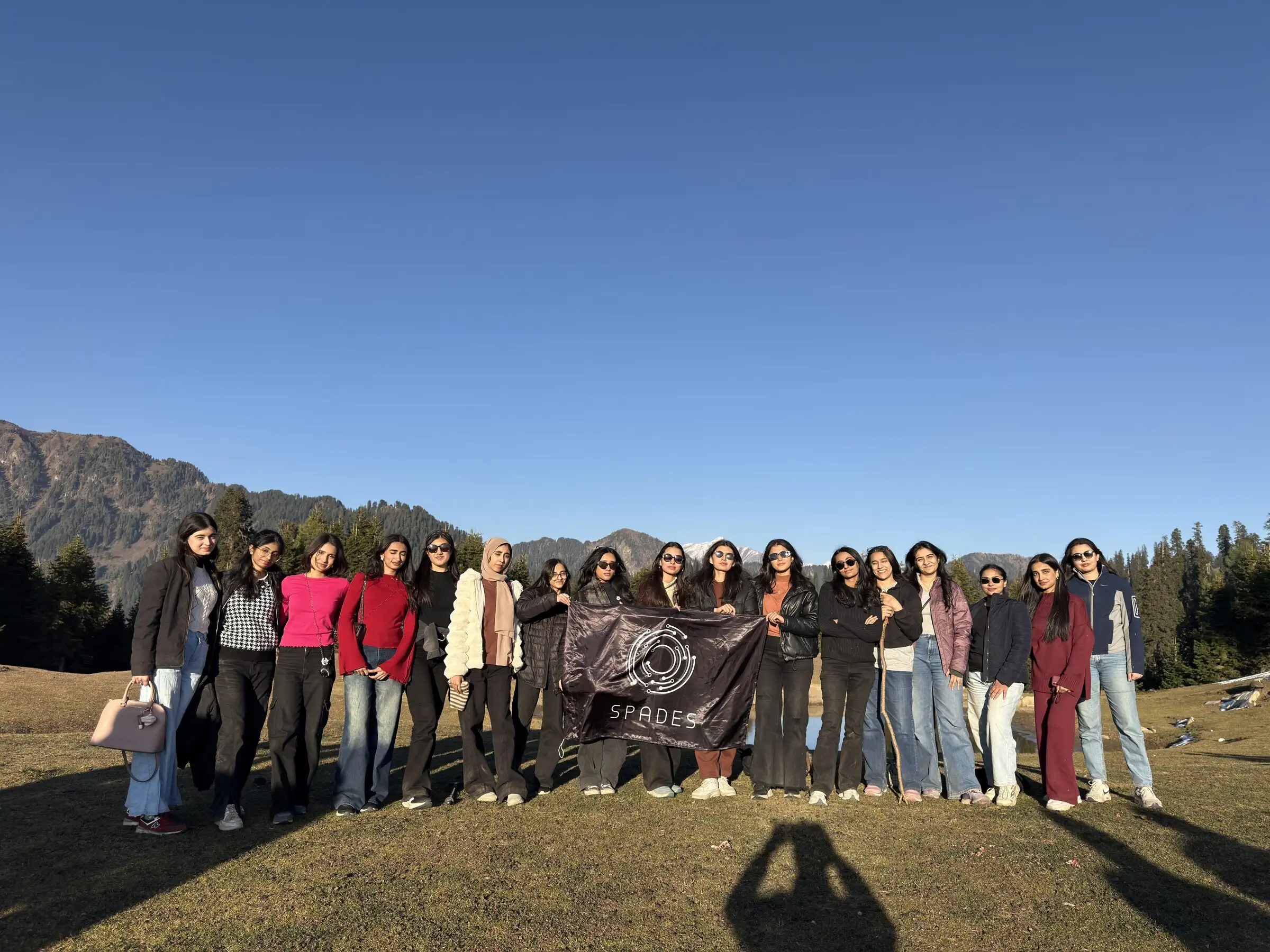 A trip to the mountains, flag included